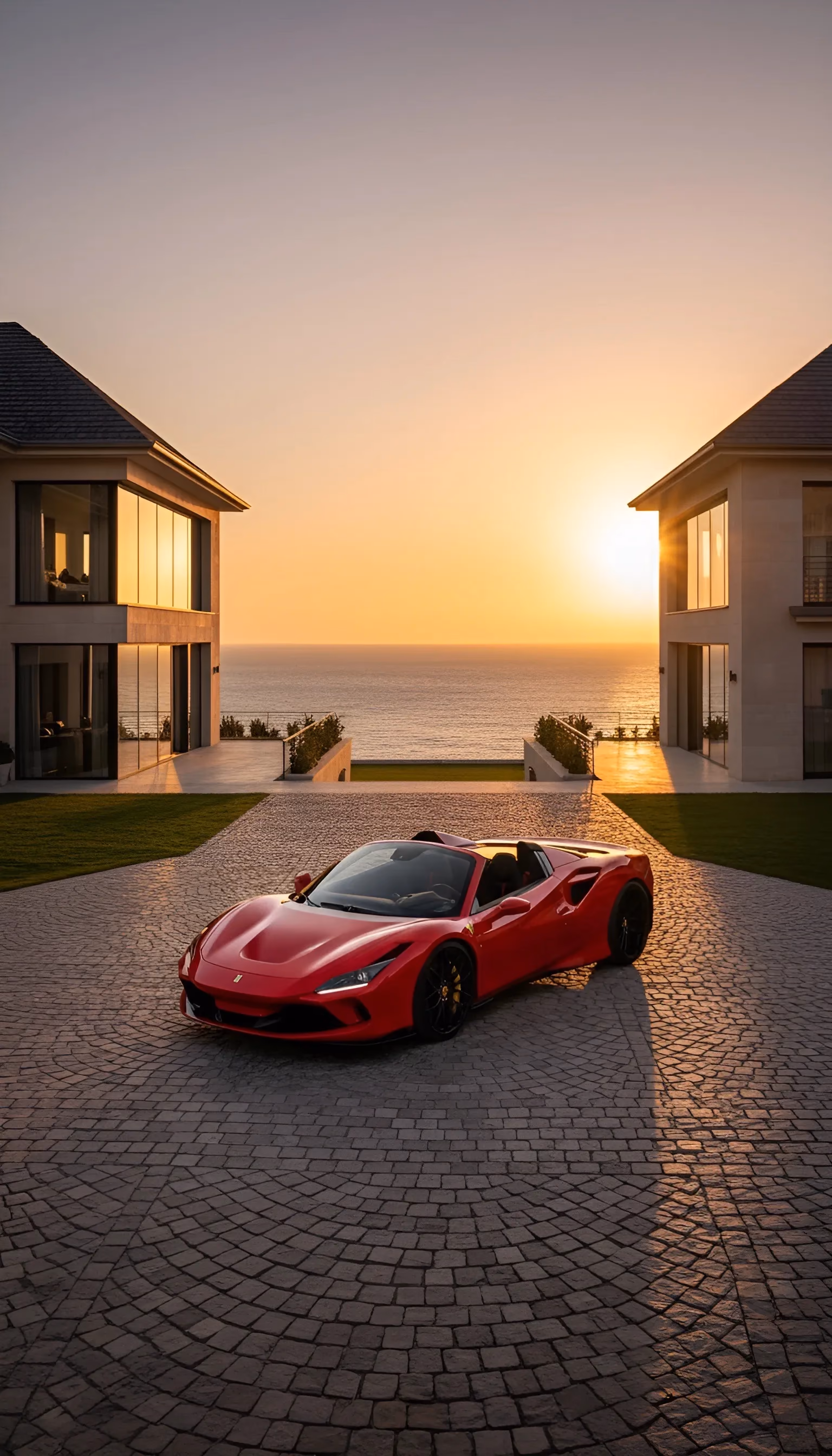 Ferrari F8 Spider coastal driving in Mallorca